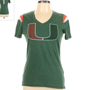 Nike University of Miami Hurricanes Football Tee T-Shirt Women's Large L Sports
